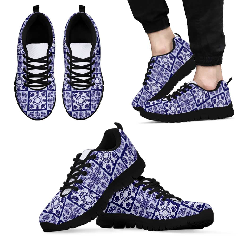 Polu Palaka Quilt Hawaii Sneakers Hawaiian Tropical Monstera Sea Turtle