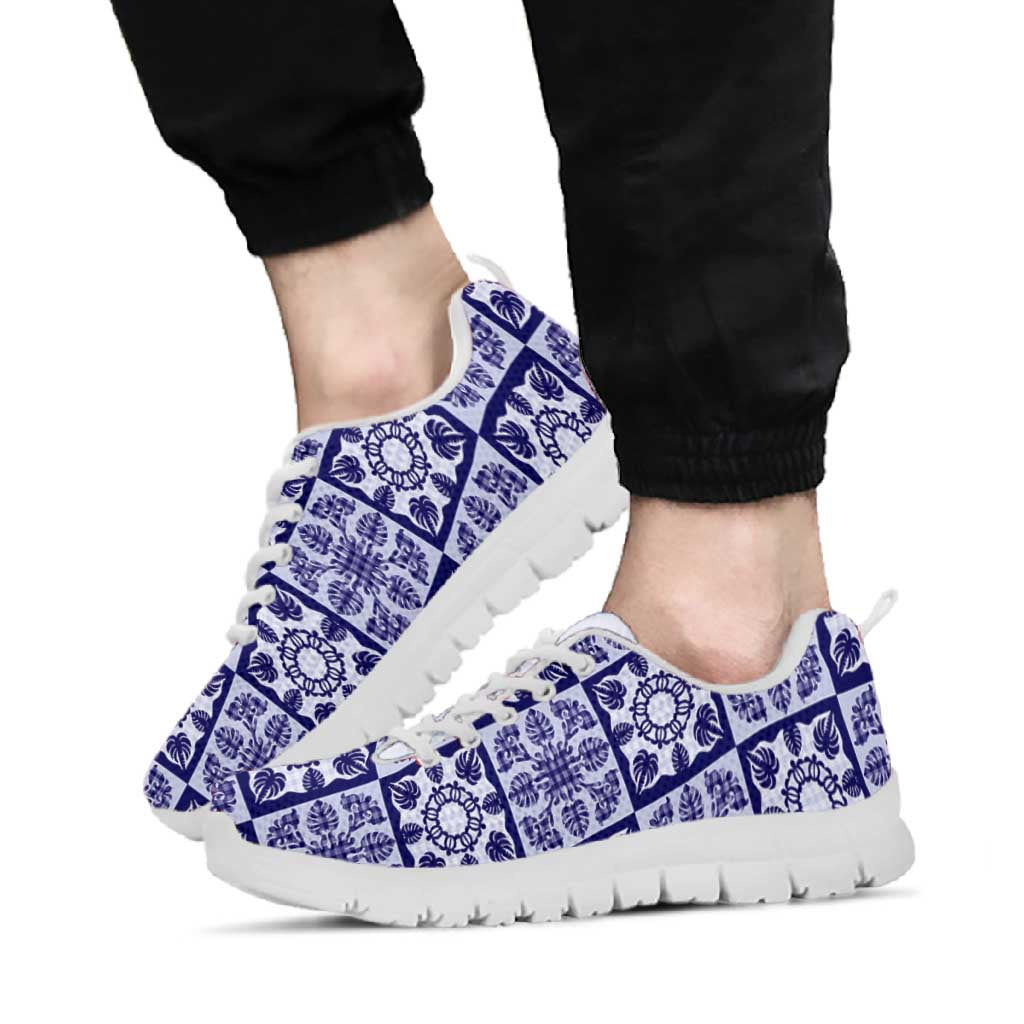 Polu Palaka Quilt Hawaii Sneakers Hawaiian Tropical Monstera Sea Turtle