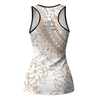 Polynesia Hollow Tank Top Polynesian Tropical Flowers Beige Pastel Vibes LT14 - Polynesian Pride