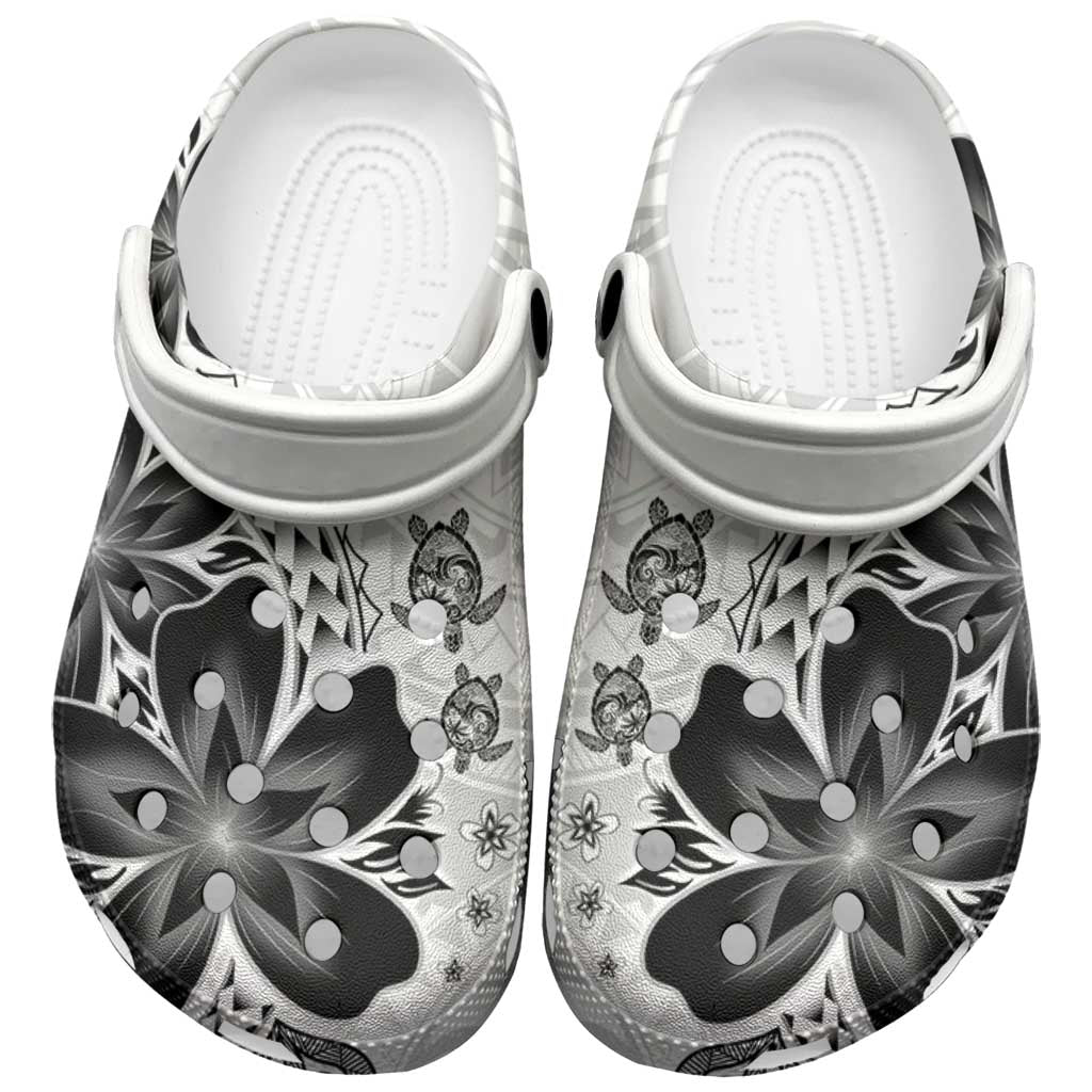 Polynesia Romantic Valentine Clogs Shoes Sea Turtle Couple With White Plumeria