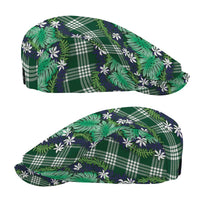 Polynesian Monstera Tiare Floral Jeff Hat Forest Green Tropical Plaid - Polynesian Pride