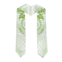 Polynesian Pattern With Plumeria Flowers Graduation Stole Lime Green