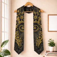 Polynesian Sunset Plumeria Graduation Stole Gold Polynesian Tattoo LT05 One Size Gold - Polynesian Pride