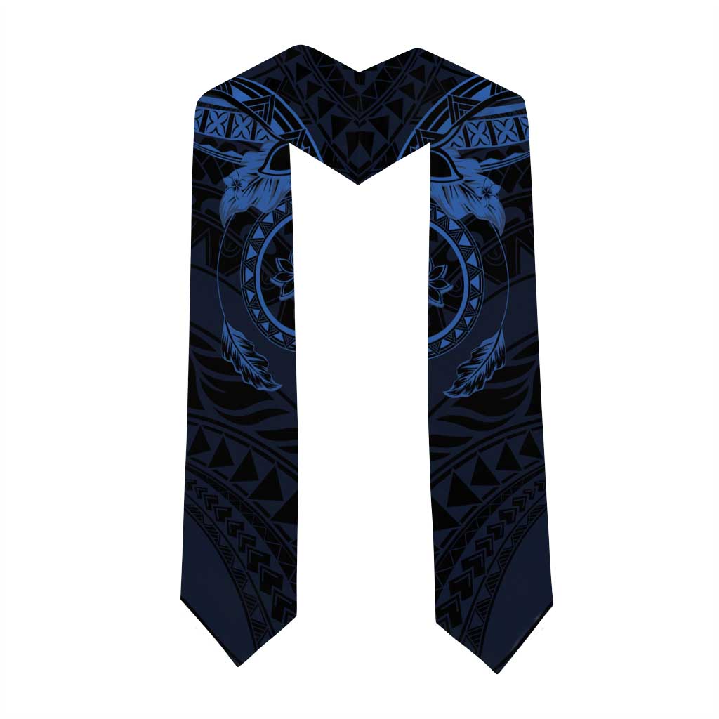 Polynesian Sunset Plumeria Graduation Stole Navy Polynesian Tattoo