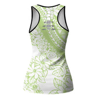 Polynesian Tiare Flower Sage Green Pastel Hollow Tank Top
