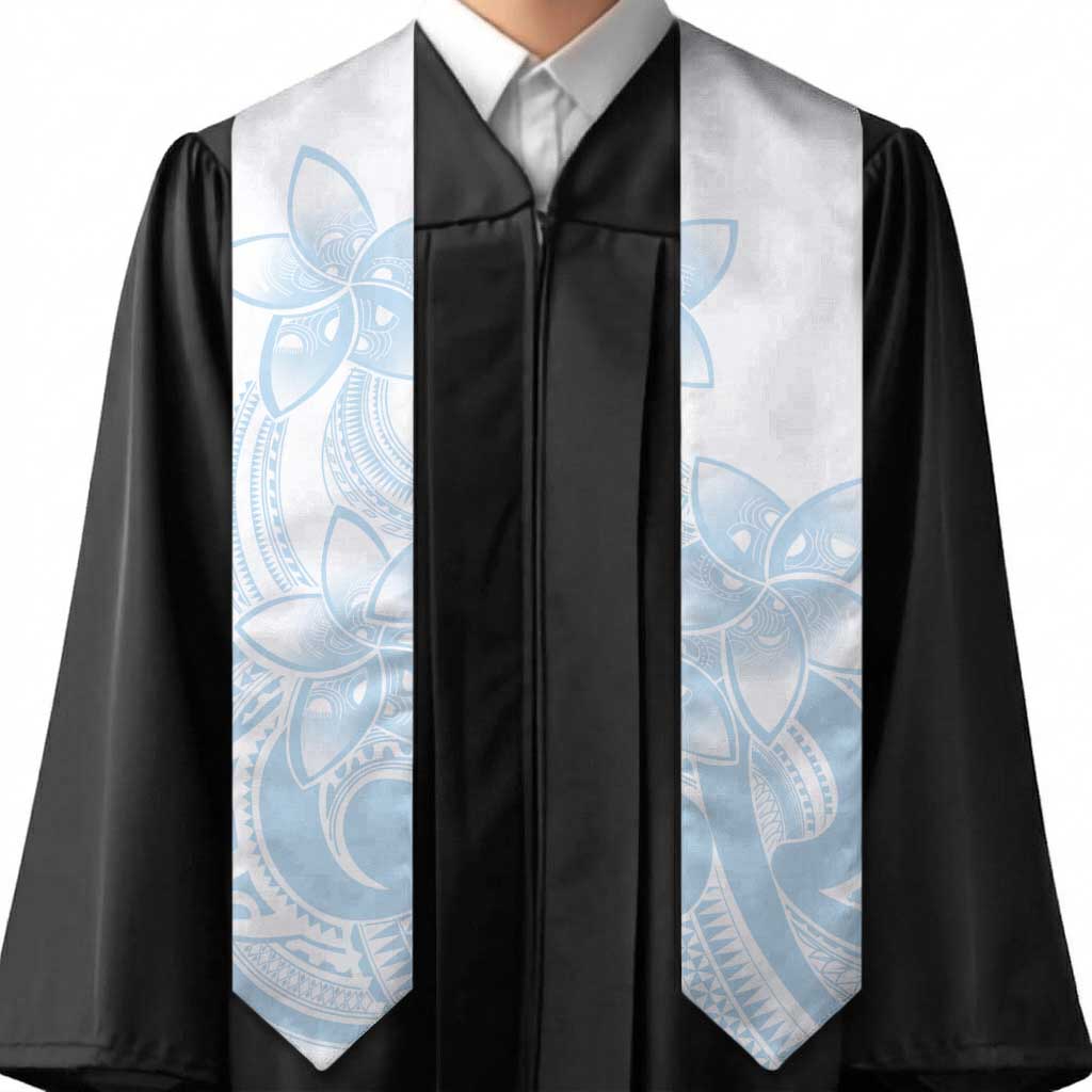 Polynesian Tribal Plumeria Lotu Tamaiti Graduation Stole Pastel Sky Blue - Polynesian Pride