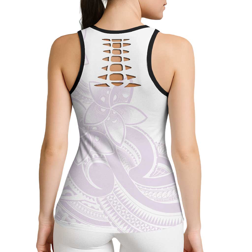 Polynesian Tribal Plumeria Lotu Tamaiti Hollow Tank Top Pastel Mauve LT9 - Polynesian Pride