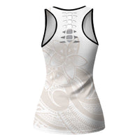 Polynesian Tribal Plumeria Lotu Tamaiti Hollow Tank Top Pastel Nude LT9 - Polynesian Pride