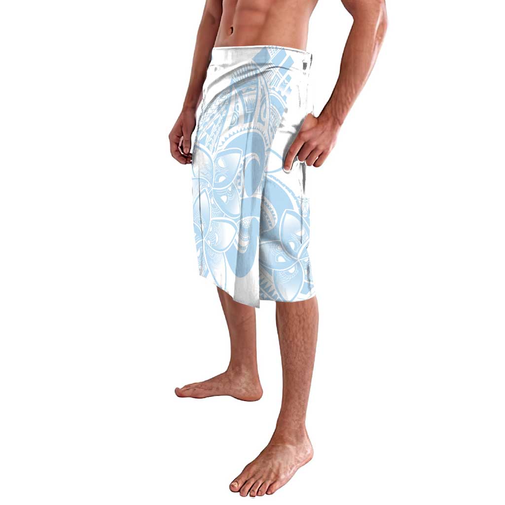 Polynesian Tribal Plumeria Lotu Tamaiti Lavalava Pastel Sky Blue - Polynesian Pride