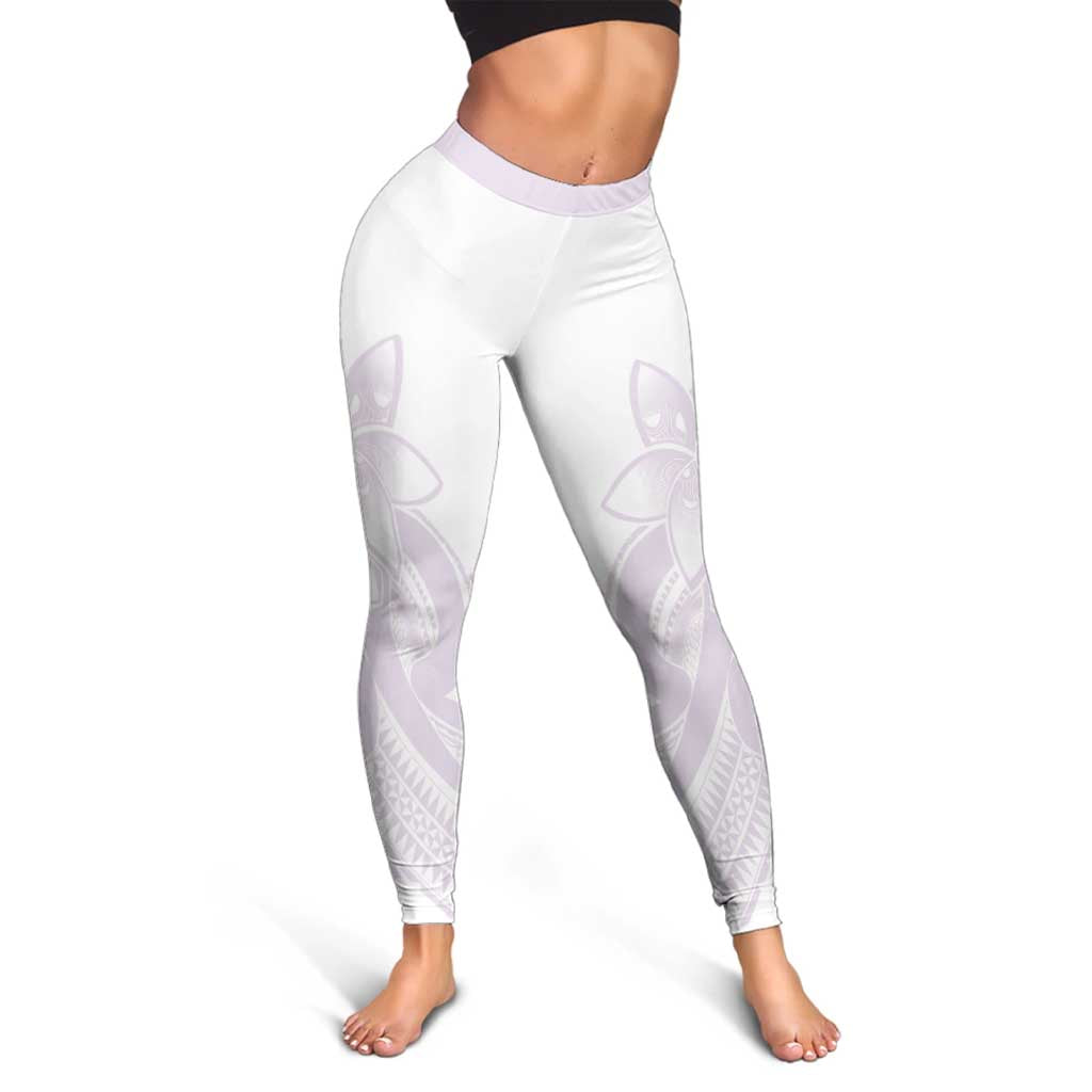 Polynesian Tribal Plumeria Lotu Tamaiti Leggings Pastel Mauve LT9 - Polynesian Pride