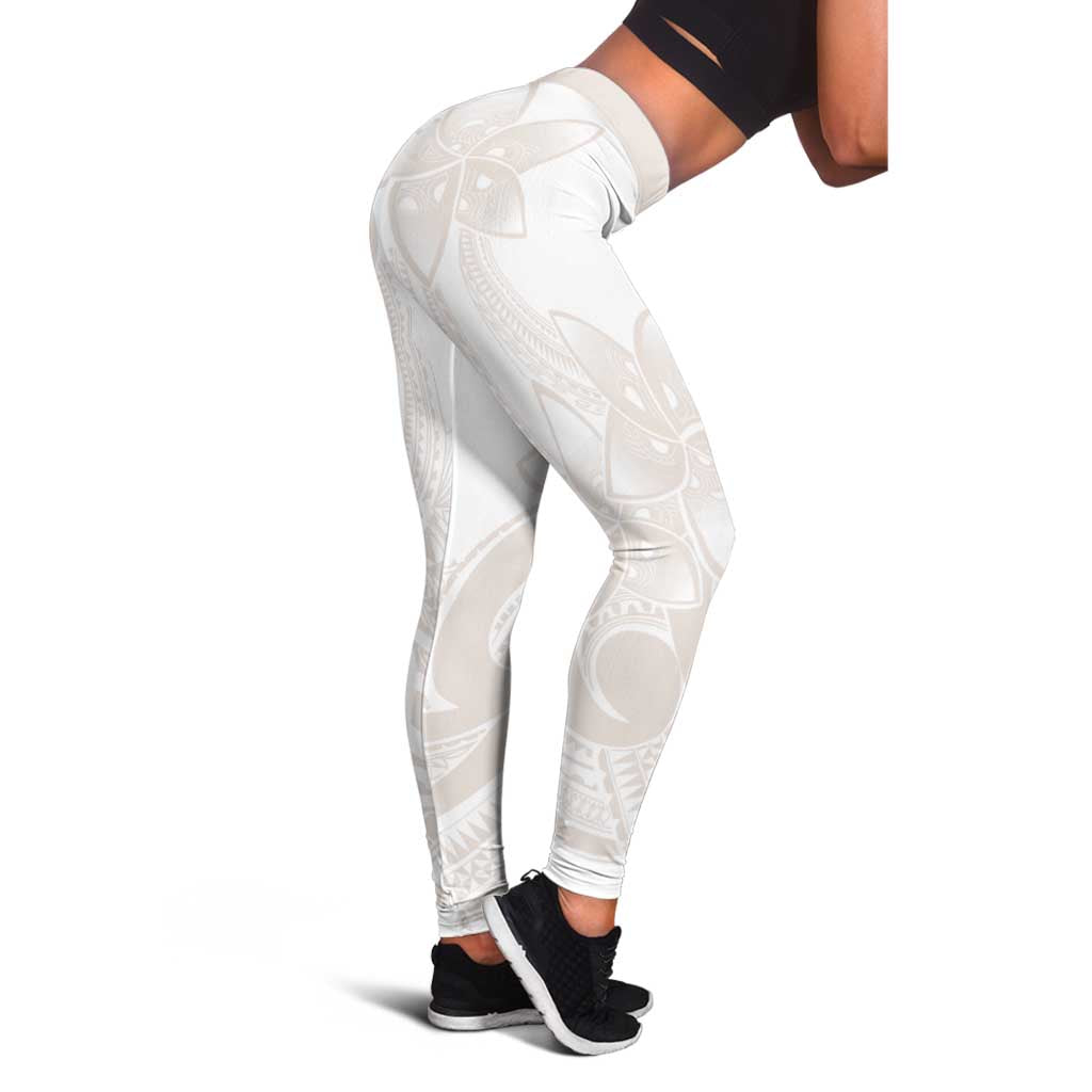 Polynesian Tribal Plumeria Lotu Tamaiti Leggings Pastel Nude - Polynesian Pride