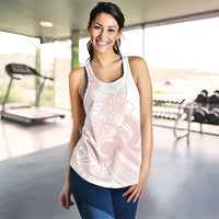 Polynesian Tribal Plumeria Lotu Tamaiti Women Racerback Tank Pastel Blush LT9 - Polynesian Pride
