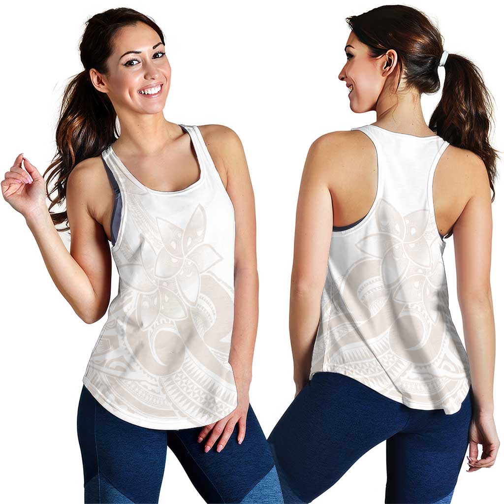 Polynesian Tribal Plumeria Lotu Tamaiti Women Racerback Tank Pastel Nude LT9 - Polynesian Pride