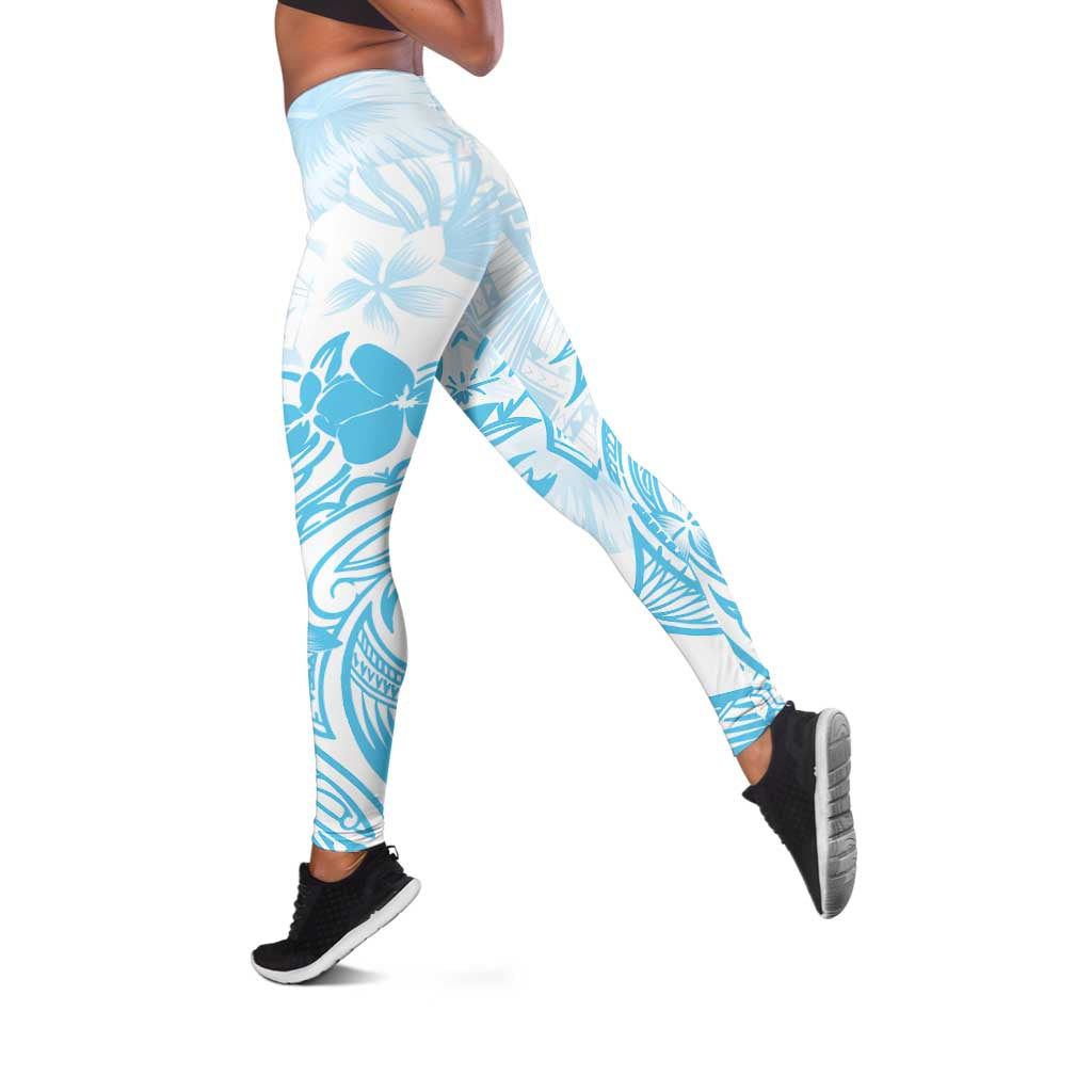 Polynesian Women's Day Leggings Plumeria Passion - Turquoise LT7 Turquoise - Polynesian Pride