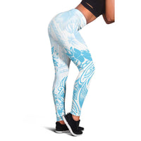 Polynesian Women's Day Leggings Plumeria Passion - Turquoise LT7 - Polynesian Pride