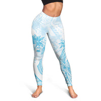 Polynesian Women's Day Leggings Plumeria Passion - Turquoise LT7 - Polynesian Pride