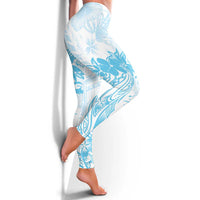 Polynesian Women's Day Leggings Plumeria Passion - Turquoise LT7 - Polynesian Pride