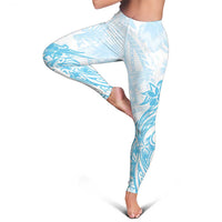 Polynesian Women's Day Leggings Plumeria Passion - Turquoise LT7 - Polynesian Pride