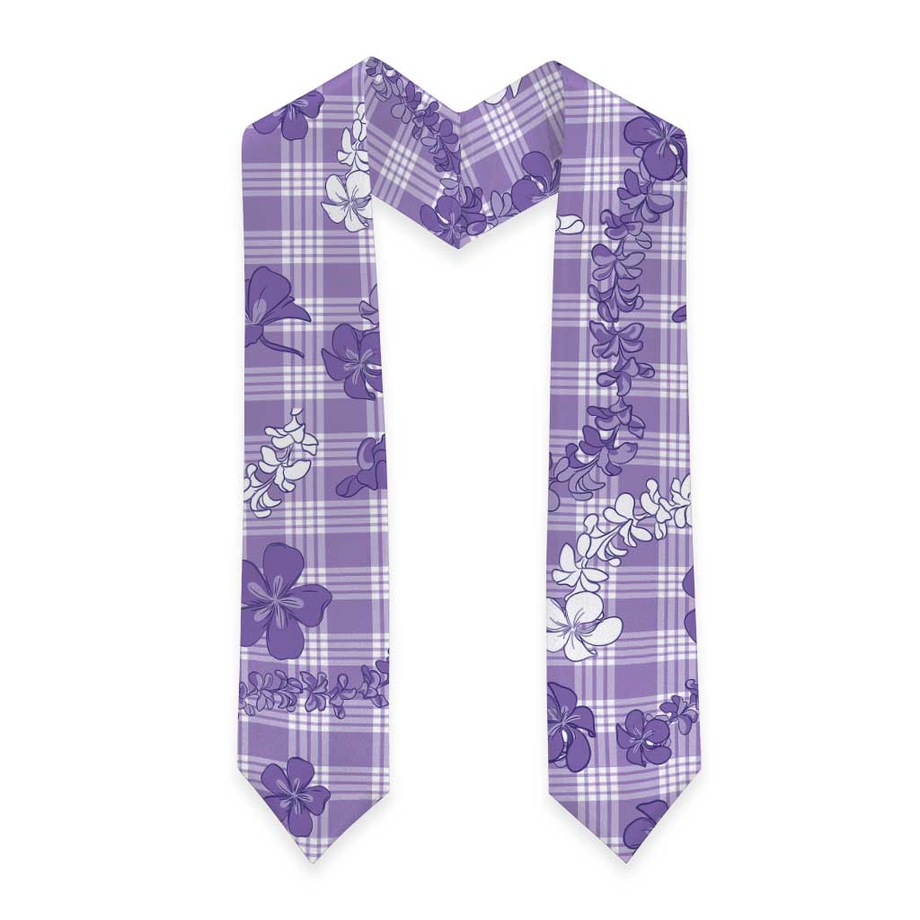 Poni Aloha Hawaii Graduation Stole Plumeria Lei With Palaka Motif - Polynesian Pride