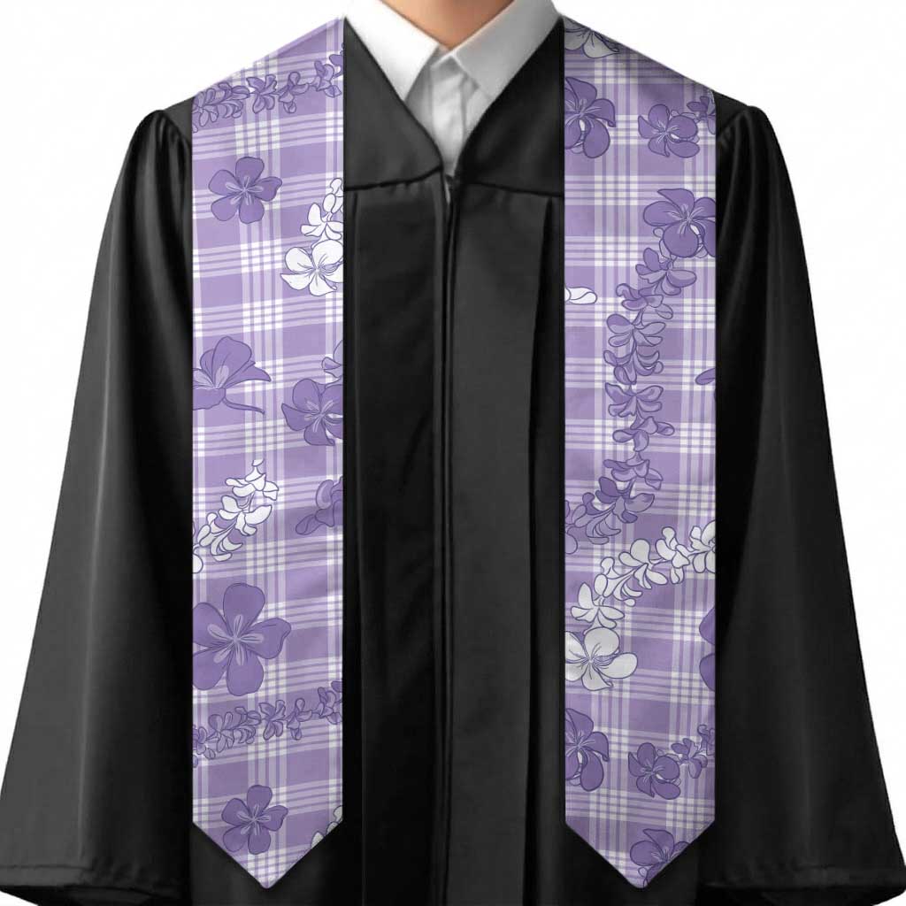 Poni Aloha Hawaii Graduation Stole Plumeria Lei With Palaka Motif - Polynesian Pride