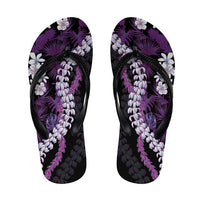 Poni Aloha Hawaii Lei Flip Flops Tropical Flowers Elegant Vibe - Polynesian Pride