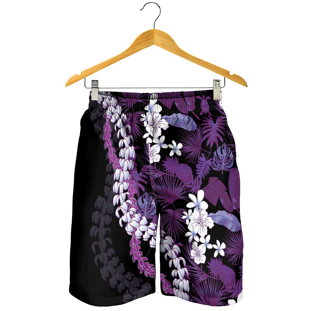 Poni Aloha Hawaii Lei Shorts for Men Tropical Flowers Elegant Vibe - Polynesian Pride