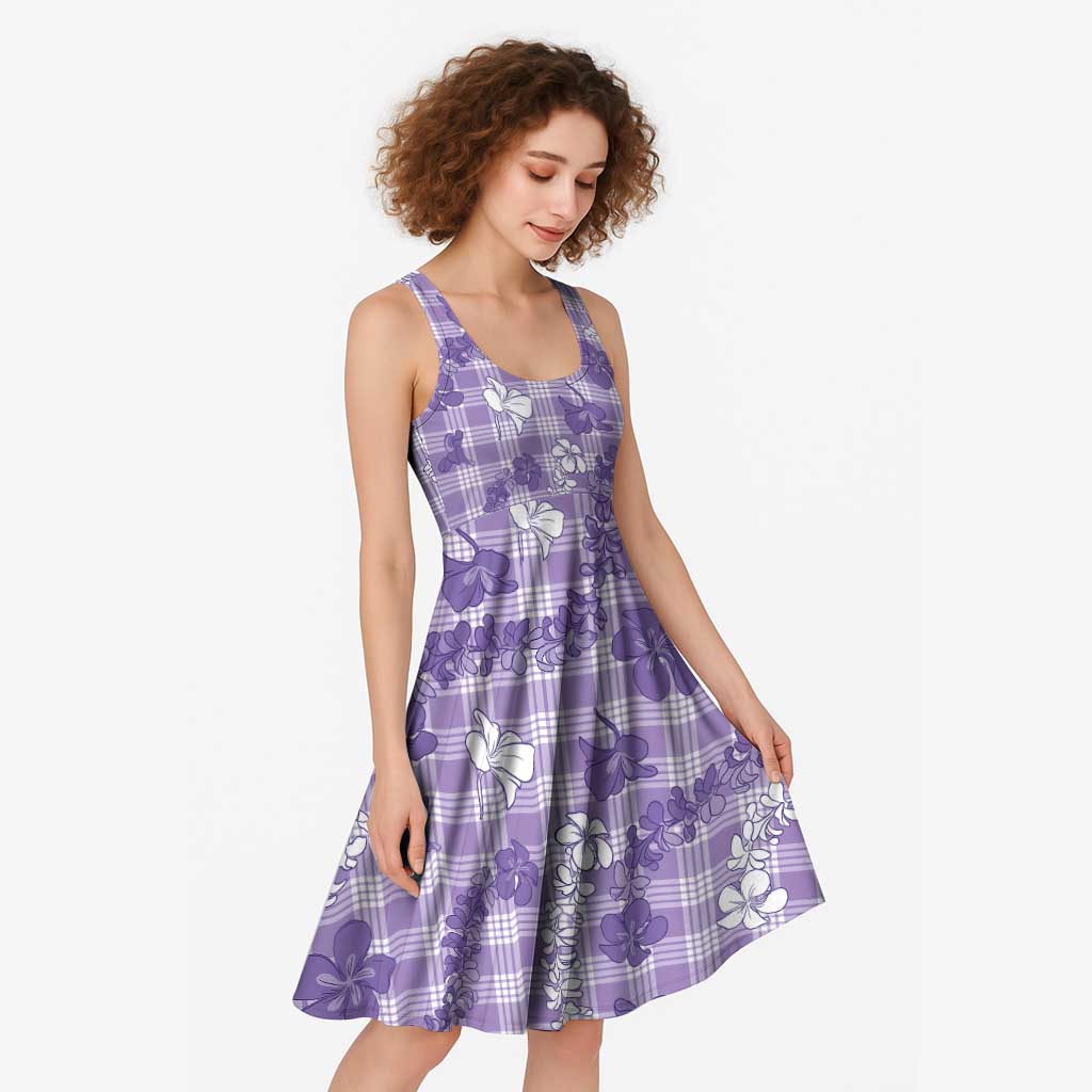 Poni Aloha Hawaii Midi Dress Plumeria Lei With Palaka Motif - Polynesian Pride