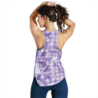Poni Aloha Hawaii Women Racerback Tank Plumeria Lei With Palaka Motif LT14 - Polynesian Pride