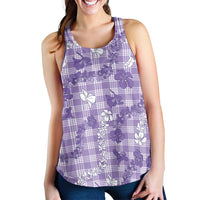 Poni Aloha Hawaii Women Racerback Tank Plumeria Lei With Palaka Motif LT14 - Polynesian Pride