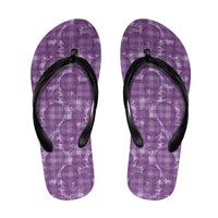 Poni Hawaii Breadfruit Palaka Motifs Flip Flops LT14 Purple - Polynesian Pride