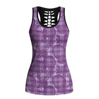 Poni Hawaii Breadfruit Palaka Motifs Hollow Tank Top LT14 Female Purple - Polynesian Pride
