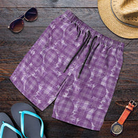 Poni Hawaii Breadfruit Palaka Motifs Shorts for Men LT14 Purple - Polynesian Pride