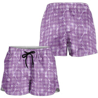 Poni Hawaii Breadfruit Palaka Motifs Shorts for Women LT14 - Polynesian Pride