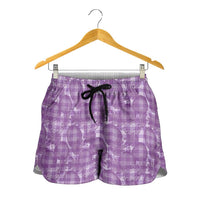 Poni Hawaii Breadfruit Palaka Motifs Shorts for Women LT14 - Polynesian Pride