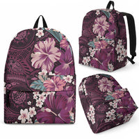 Poni Mama Hawai'i Hibiscus Backpack Polynesian Tribal Tattoo Pattern Floral Elements LT9 - Polynesian Pride