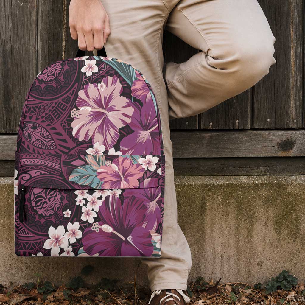 Poni Mama Hawai'i Hibiscus Backpack Polynesian Tribal Tattoo Pattern Floral Elements LT9 - Polynesian Pride