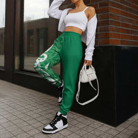 Pounamu Green Maori Jogger Pants Koru Kowhaiwhai