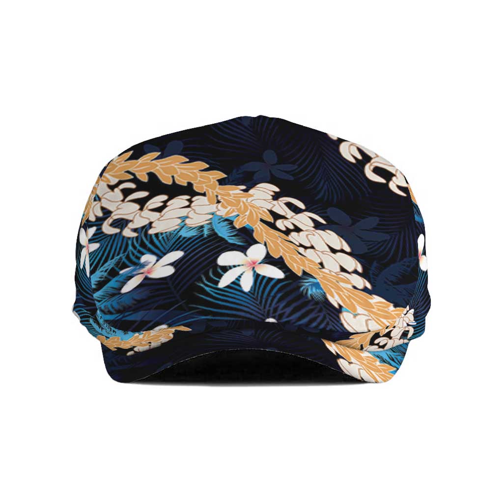 Puakenikeni Maile Lei Jeff Hat Frangipani Blue Tropical Leaves