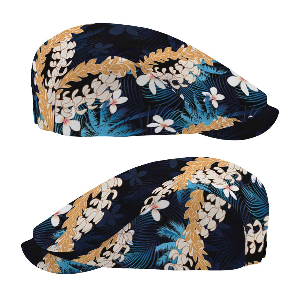 Puakenikeni Maile Lei Jeff Hat Frangipani Blue Tropical Leaves