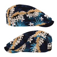 Puakenikeni Maile Lei Jeff Hat Frangipani Blue Tropical Leaves