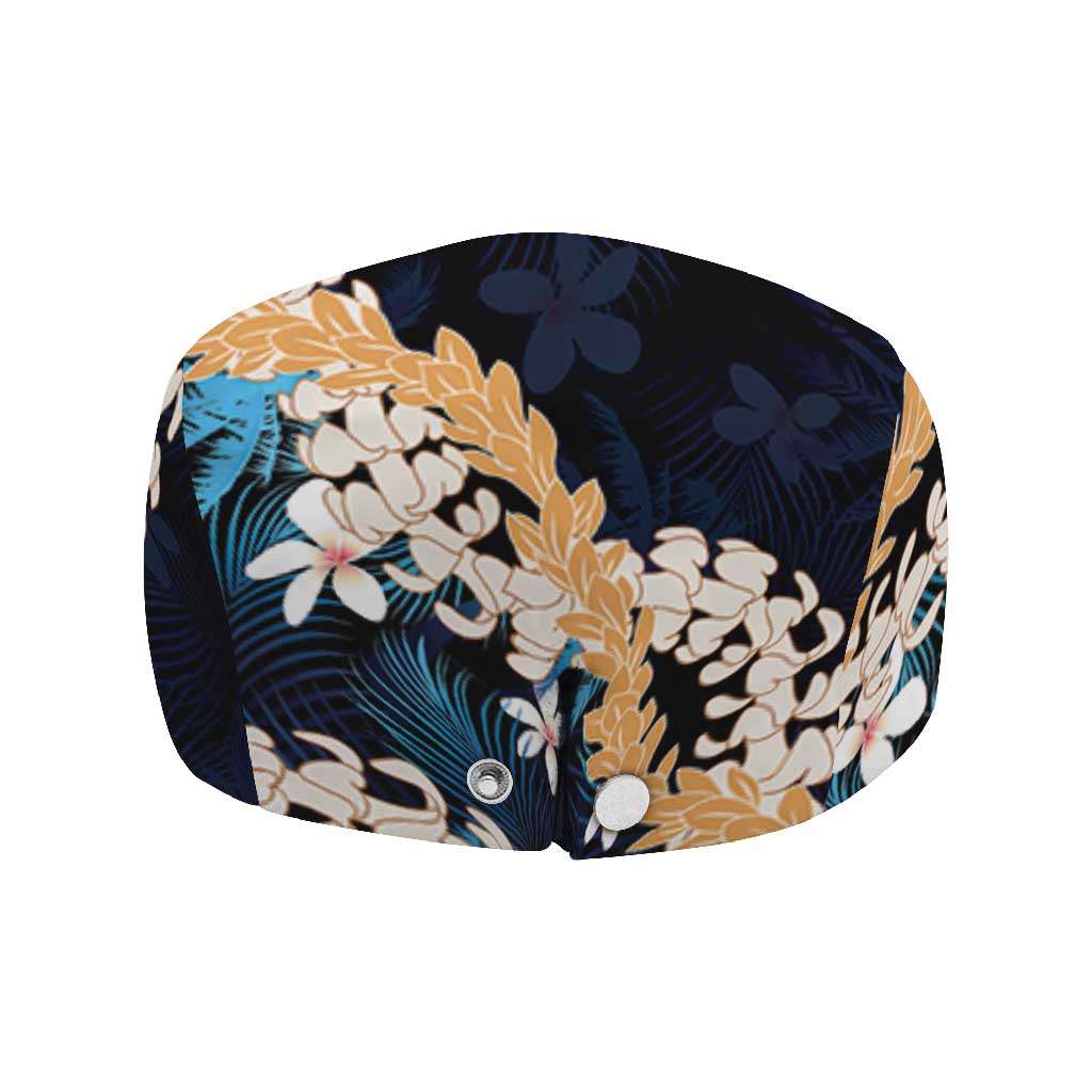 Puakenikeni Maile Lei Jeff Hat Frangipani Blue Tropical Leaves
