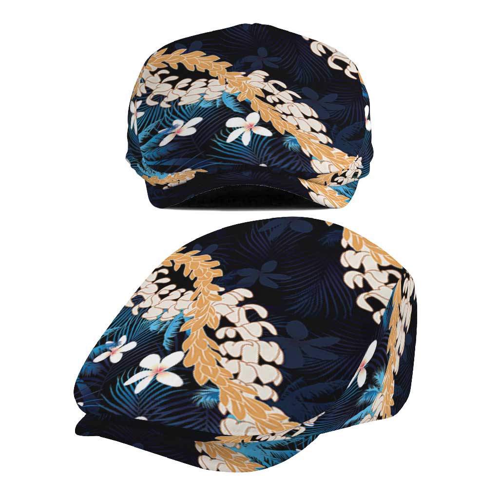 Puakenikeni Maile Lei Jeff Hat Frangipani Blue Tropical Leaves