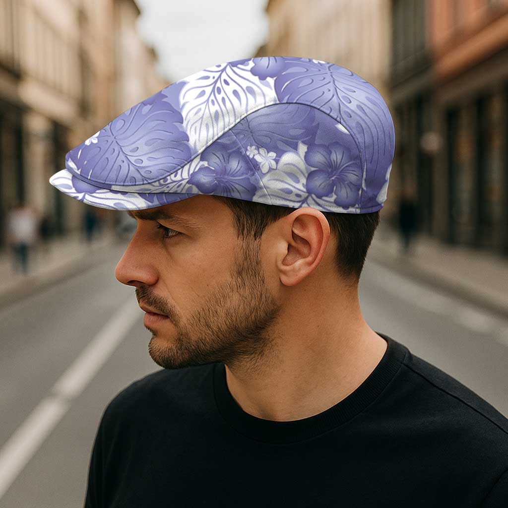 Purple Aloha Hawaii Jeff Hat Monstera Hibiscus Plumeria Seamless Vibes - Polynesian Pride