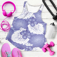 Purple Aloha Hawaii Women Racerback Tank Monstera Hibiscus Plumeria Seamless Vibes LT14 Purple - Polynesian Pride