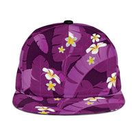 Purple Banana Leaf Hawaii Snapback Cap Lau Maia Plumeria Tropical Summer Vibes LT14 One Size Purple - Polynesian Pride