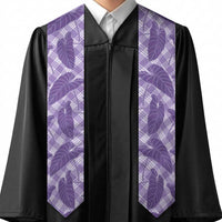 Purple Hawaii Kalo Palaka Motifs Graduation Stole Hawaiian Taro Leaves Elegant Vibes LT14 - Polynesian Pride