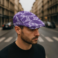 Purple Hawaii Kalo Palaka Motifs Jeff Hat Hawaiian Taro Leaves Elegant Vibes