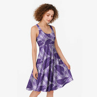 Purple Hawaii Kalo Palaka Motifs Midi Dress Hawaiian Taro Leaves Elegant Vibes LT14 - Polynesian Pride