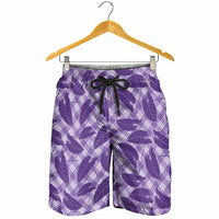 Purple Hawaii Kalo Palaka Motifs Shorts for Men Hawaiian Taro Leaves Elegant Vibes LT14 - Polynesian Pride
