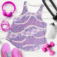 Purple Hawaii Palaka Honohono Pikake Women Racerback Tank Hawaiian Orchid Lei Polynesian Pattern LT14 Purple - Polynesian Pride